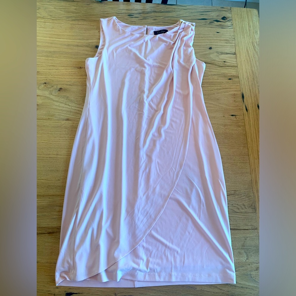 Jessica Simpson Sleeveless Tunic Dress Shoulder Gold Pink Wrap Women’s 10 Prelov